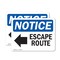 Signmission Escape Route (Left Arrow) Sign With Symbol, 7 in W x Rectangle, Vinyl Decal OS-2PACK-NS-D-57-L-12136 - alternate 1